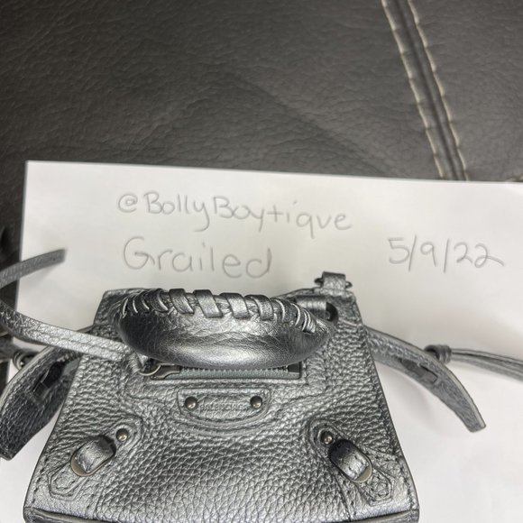 Balenciaga Nano Sized Crossbody NeoClassic Mini Bag Silver - Like New - Picture 13 of 13